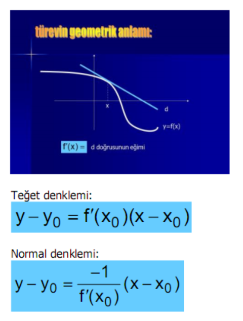 Türev Formülü